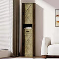Tall Bathroom Storage Cabinet with 2 Barn Doors and 1 Drawer, Narrow Bathroom Cabinet with Adjustable ShelvesTall Bathroom Cabinet Vintage