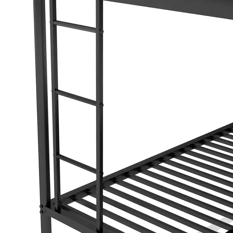 Bellemave Twin Over Full Bunk Bed with Pull-Out Twin Trundle, Sturdy Steel Frame, Two-Side Ladders, Guardrails, Space-Saving Design
