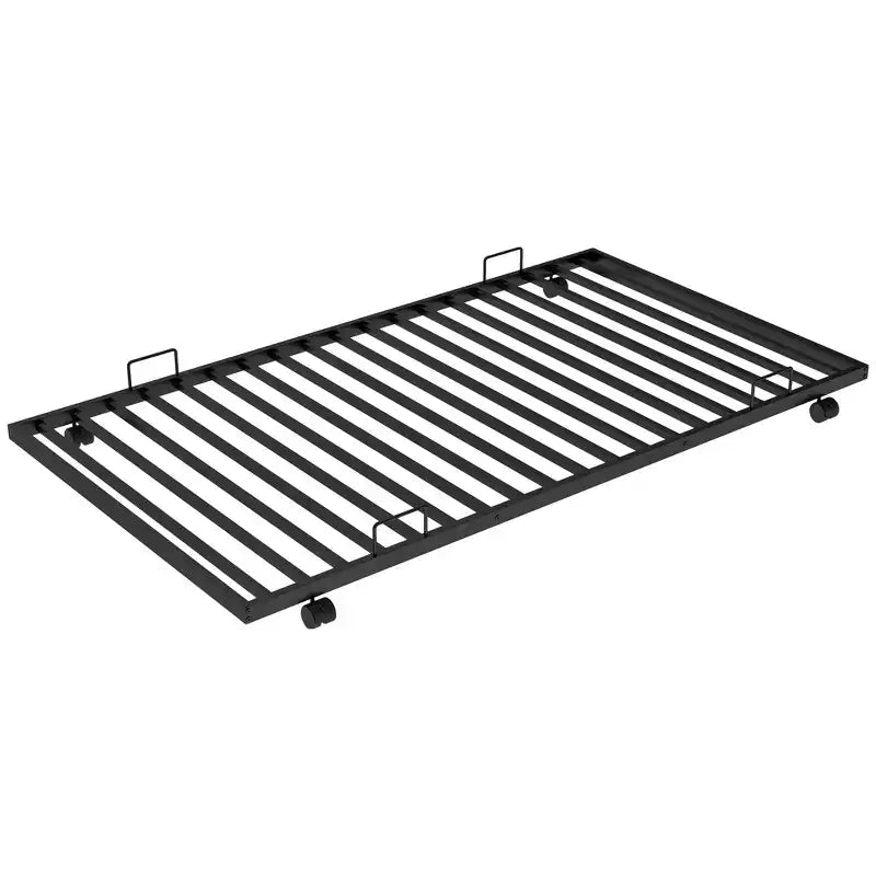 Bellemave Twin Over Full Bunk Bed with Pull-Out Twin Trundle, Sturdy Steel Frame, Two-Side Ladders, Guardrails, Space-Saving Design