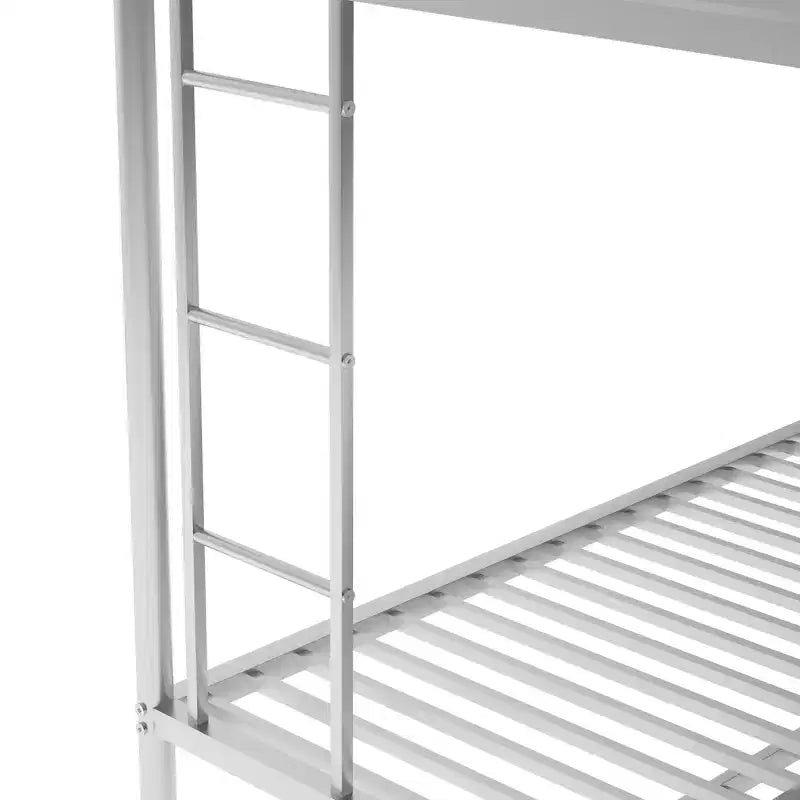 Bellemave Twin Over Full Bunk Bed with Pull-Out Twin Trundle, Sturdy Steel Frame, Two-Side Ladders, Guardrails, Space-Saving Design