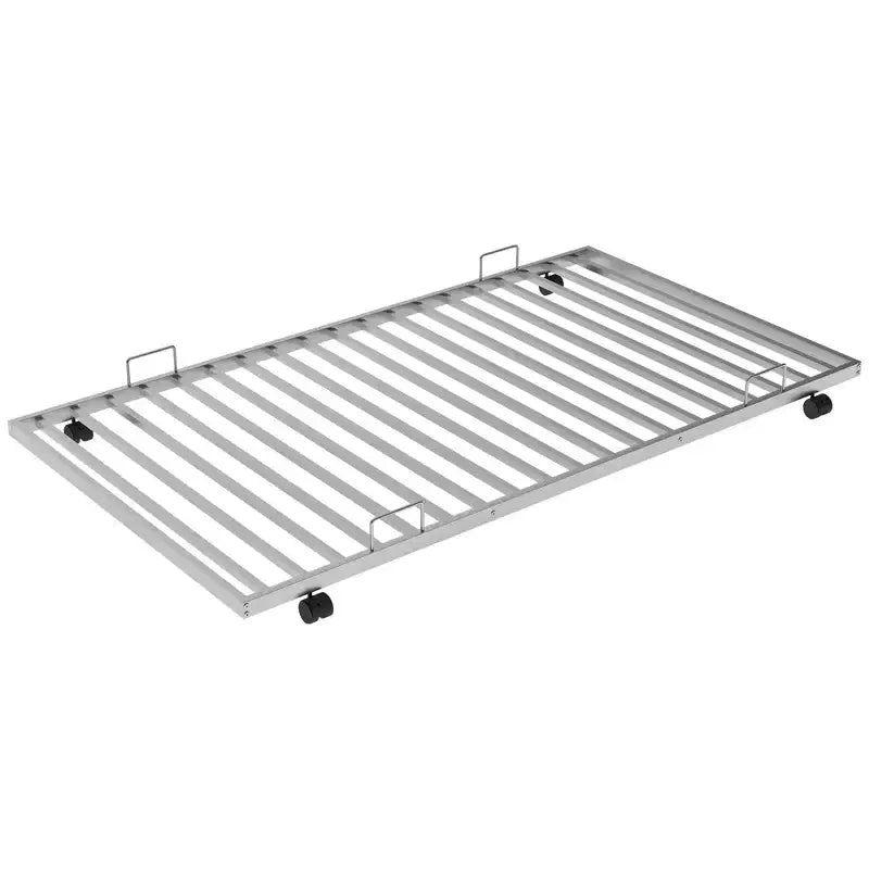 Bellemave Twin Over Full Bunk Bed with Pull-Out Twin Trundle, Sturdy Steel Frame, Two-Side Ladders, Guardrails, Space-Saving Design