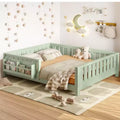 GDFStudio Nirae Modern Full Size Bed with Built-in Bookshelf and Full-Length Guardrail