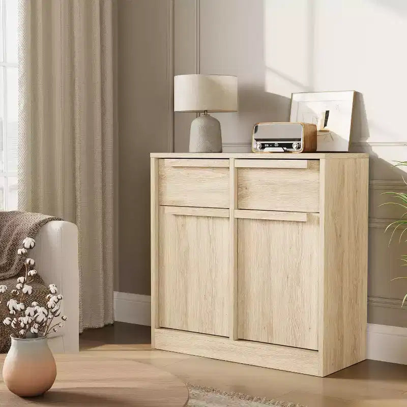 Acekool 31.5''/62.4 Modern Sideboard Buffet Cabinet with 2/4 Doors, Wood Color, Large Storage for Kitchen, Dining Room, or Living Room