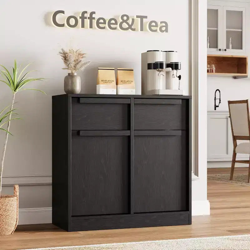 Acekool 31.5''/62.4 Modern Sideboard Buffet Cabinet with 2/4 Doors, Wood Color, Large Storage for Kitchen, Dining Room, or Living Room
