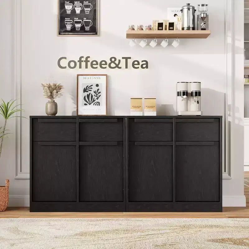 Acekool 31.5''/62.4 Modern Sideboard Buffet Cabinet with 2/4 Doors, Wood Color, Large Storage for Kitchen, Dining Room, or Living Room