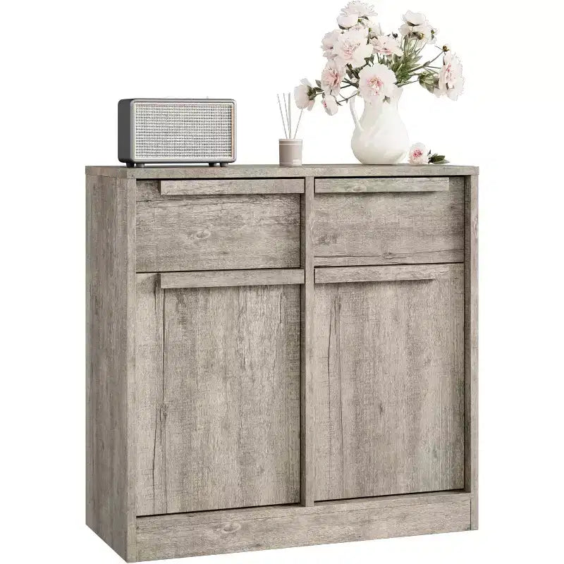 Acekool 31.5''/62.4 Modern Sideboard Buffet Cabinet with 2/4 Doors, Wood Color, Large Storage for Kitchen, Dining Room, or Living Room