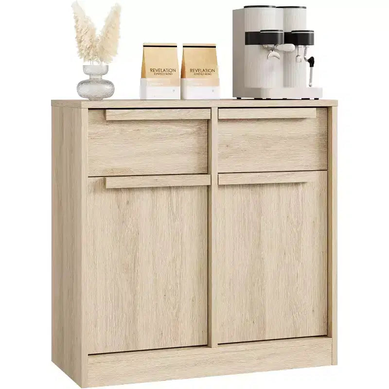 Acekool 31.5''/62.4 Modern Sideboard Buffet Cabinet with 2/4 Doors, Wood Color, Large Storage for Kitchen, Dining Room, or Living Room