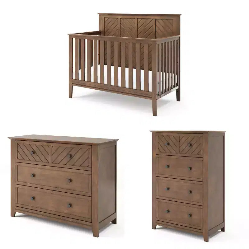 Child Craft Atwood 4-in-1 Convertible Crib, Converts to Day Bed, Toddler Bed and Full Size Bed, 3 Mattress Positions, Baby Safe Finish