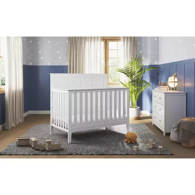 Child Craft Atwood 4-in-1 Convertible Crib, Converts to Day Bed, Toddler Bed and Full Size Bed, 3 Mattress Positions, Baby Safe Finish
