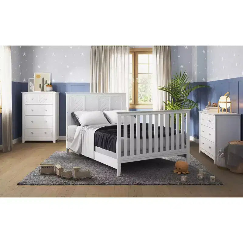Child Craft Atwood 4-in-1 Convertible Crib, Converts to Day Bed, Toddler Bed and Full Size Bed, 3 Mattress Positions, Baby Safe Finish