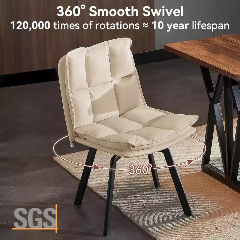 Sailvan Swivel Dining Chairs, Upholstered Leather Dining Room Chairs, Kitchen Chairs with Double-Layer Foam