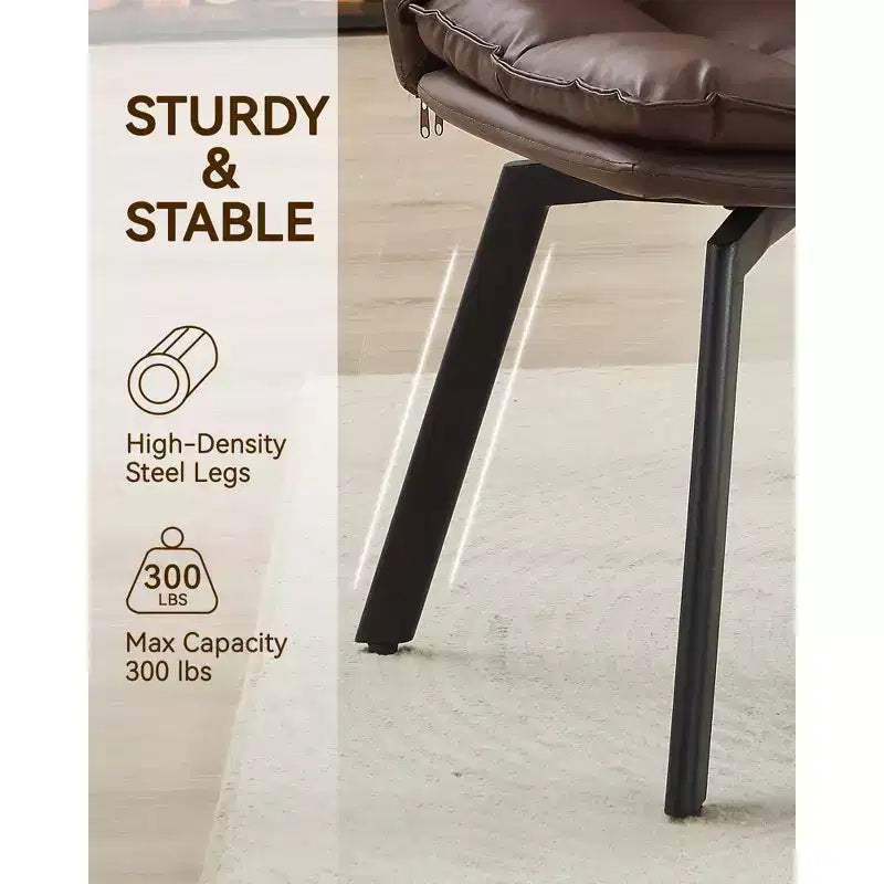 Sailvan Swivel Dining Chairs, Upholstered Leather Dining Room Chairs, Kitchen Chairs with Double-Layer Foam