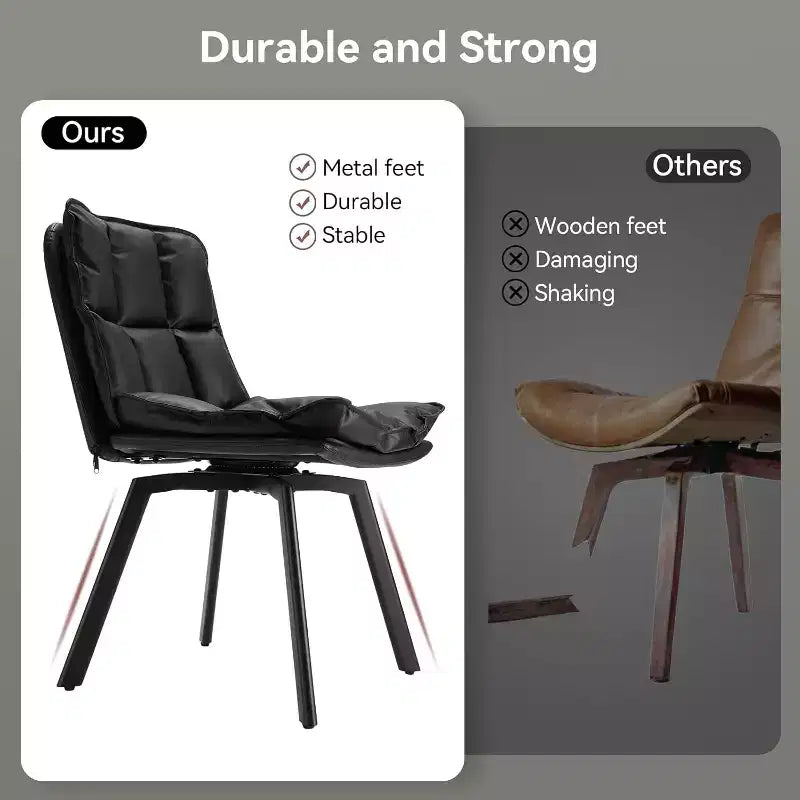 Sailvan Swivel Dining Chairs, Upholstered Leather Dining Room Chairs, Kitchen Chairs with Double-Layer Foam