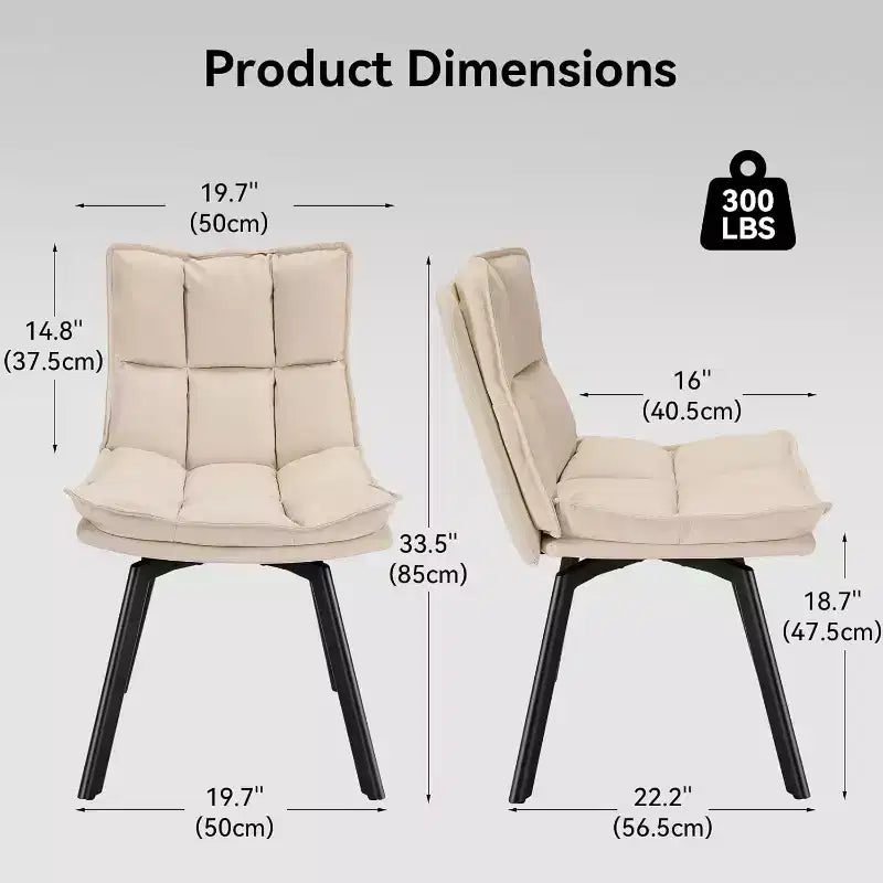 Sailvan Swivel Dining Chairs, Upholstered Leather Dining Room Chairs, Kitchen Chairs with Double-Layer Foam