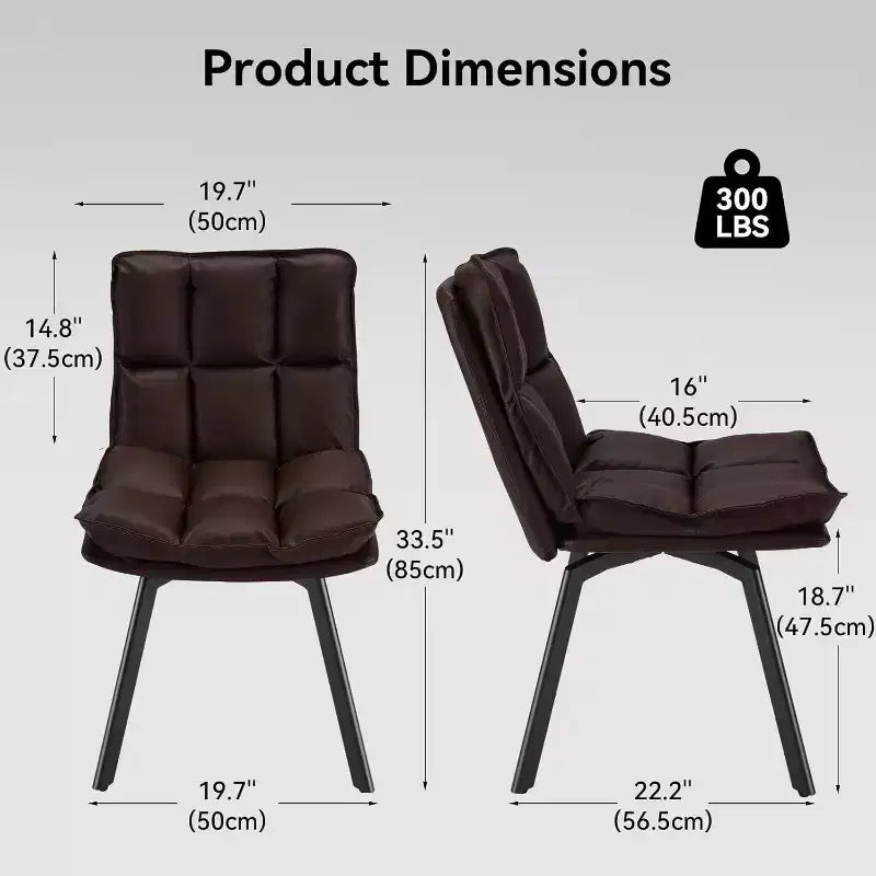 Sailvan Swivel Dining Chairs, Upholstered Leather Dining Room Chairs, Kitchen Chairs with Double-Layer Foam