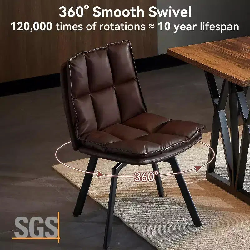 Sailvan Swivel Dining Chairs, Upholstered Leather Dining Room Chairs, Kitchen Chairs with Double-Layer Foam