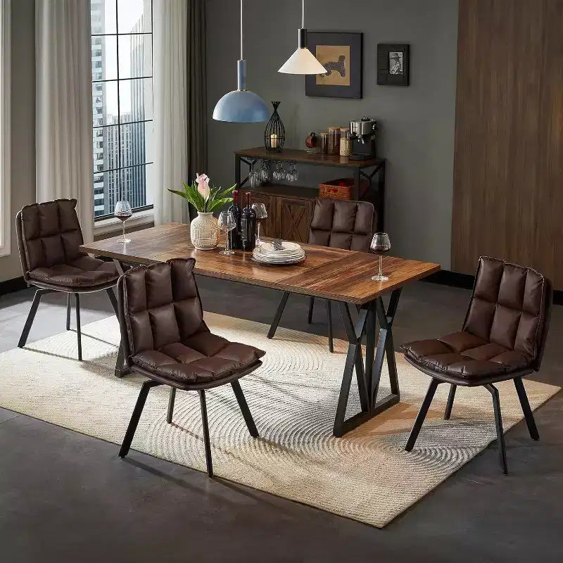 Sailvan Swivel Dining Chairs, Upholstered Leather Dining Room Chairs, Kitchen Chairs with Double-Layer Foam