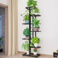 Plant Stand with Growth Lamp, Flower Step Plant Stand, Flower Stand, Plant Staircase, Plant Stand, Flower Stool, Metal, Gray, 7 Layers, 8 POTS