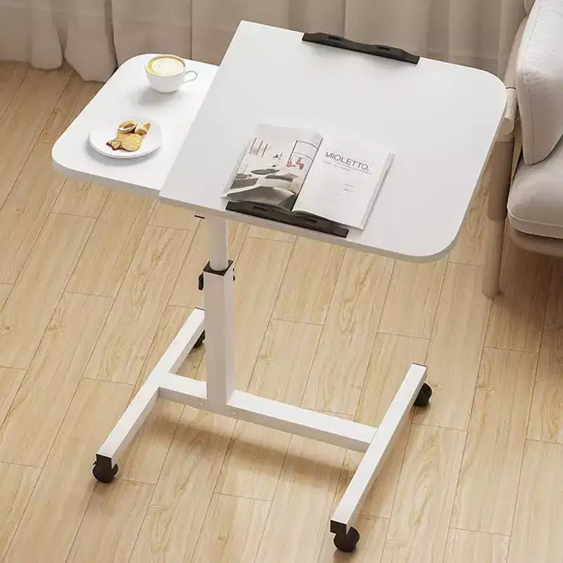 Acekool Overbed Table with Wheels, Adjustable Height & Tilting Split Desktop, for Bedroom & Home Office