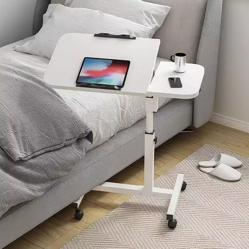 Acekool Overbed Table with Wheels, Adjustable Height & Tilting Split Desktop, for Bedroom & Home Office