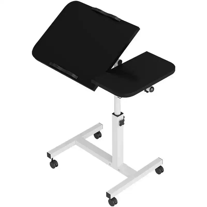 Acekool Overbed Table with Wheels, Adjustable Height & Tilting Split Desktop, for Bedroom & Home Office