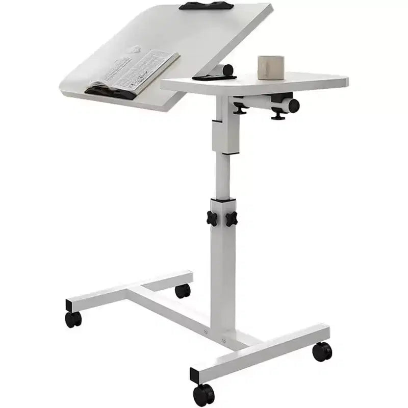 Acekool Overbed Table with Wheels, Adjustable Height & Tilting Split Desktop, for Bedroom & Home Office