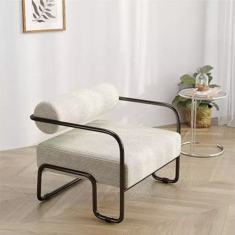 Okak Accent Chair, Corduroy Fabric Bean Bag Chair with Backrest and Armrests, Comfy Sofa Chair for Bedroom, Living Room