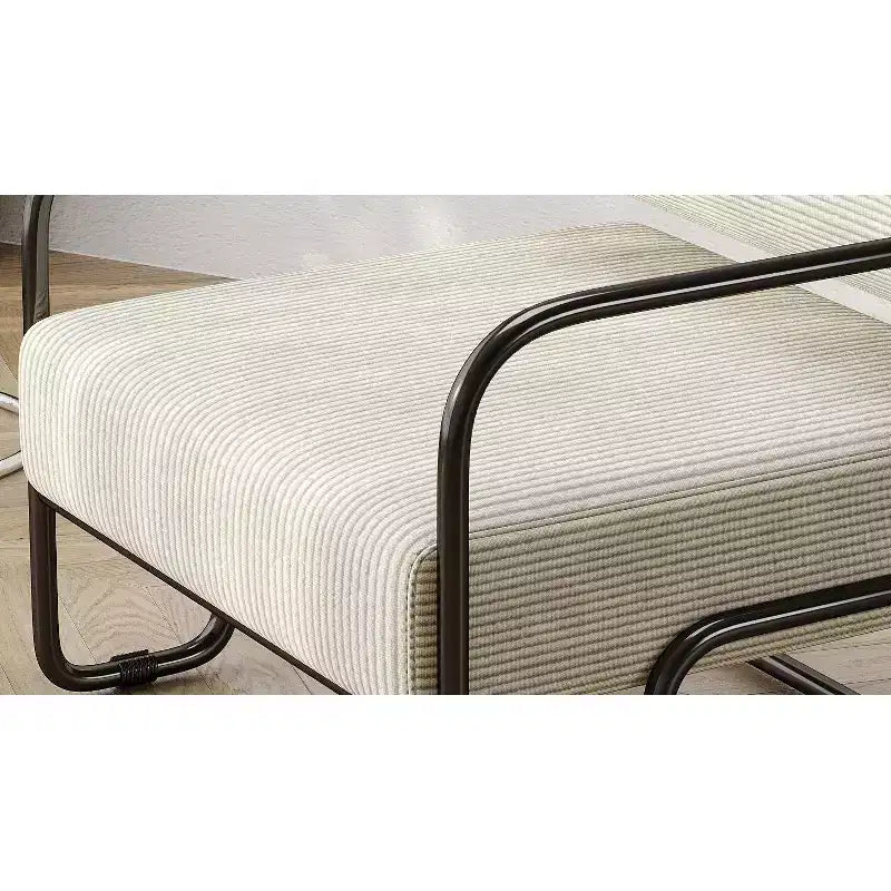 Okak Accent Chair, Corduroy Fabric Bean Bag Chair with Backrest and Armrests, Comfy Sofa Chair for Bedroom, Living Room