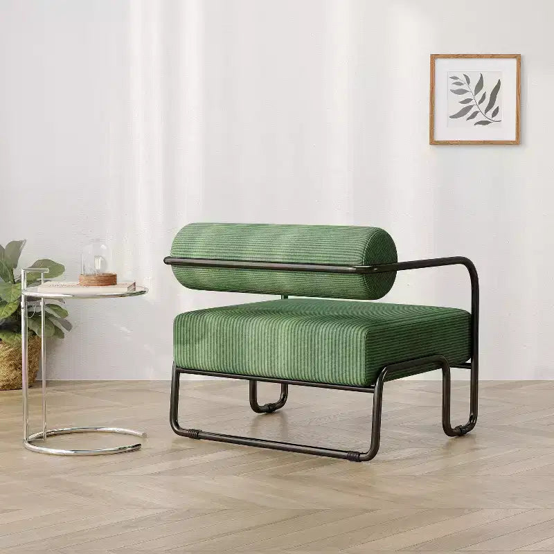 Okak Accent Chair, Corduroy Fabric Bean Bag Chair with Backrest and Armrests, Comfy Sofa Chair for Bedroom, Living Room