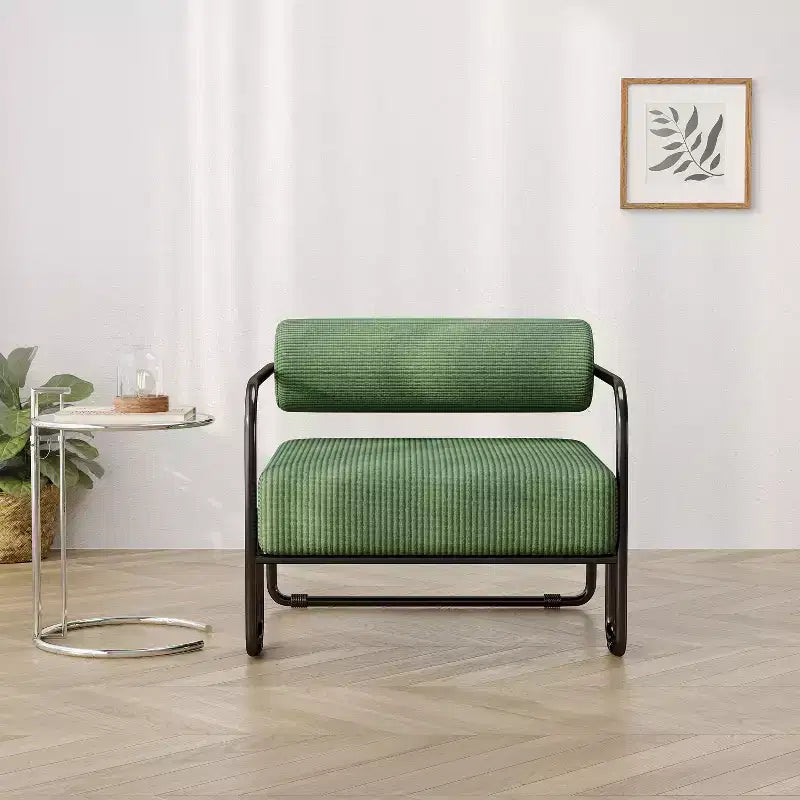 Okak Accent Chair, Corduroy Fabric Bean Bag Chair with Backrest and Armrests, Comfy Sofa Chair for Bedroom, Living Room