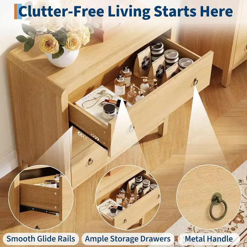 Drawer chest of drawers for bedroom, modern closet, dresser, wooden storage clothes organizer for bedroom, living room, hallway