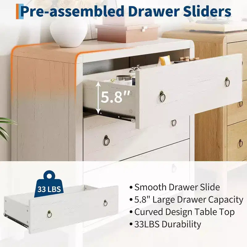 Drawer chest of drawers for bedroom, modern closet, dresser, wooden storage clothes organizer for bedroom, living room, hallway