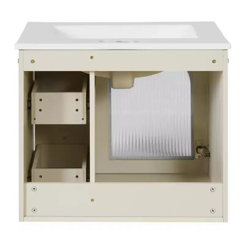 24 Wall Bathroom Cabinet with Storage, Bathroom Vanity Sink Combo with Drawers and Soft-Close Door, Small Single Sink Bathroom Vanity