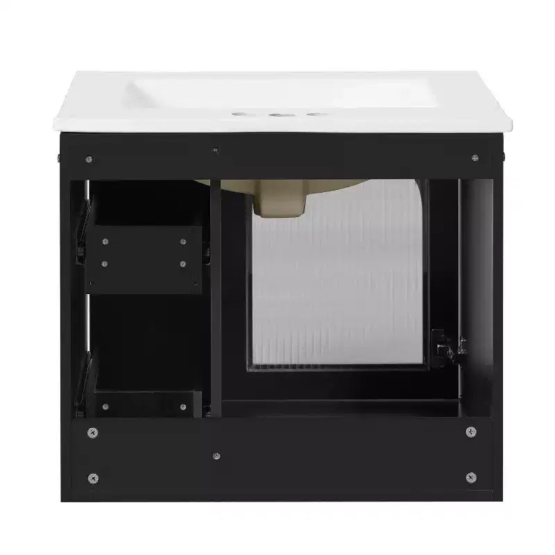 24 Wall Bathroom Cabinet with Storage, Bathroom Vanity Sink Combo with Drawers and Soft-Close Door, Small Single Sink Bathroom Vanity