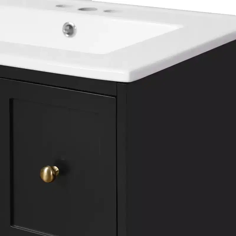 24 Wall Bathroom Cabinet with Storage, Bathroom Vanity Sink Combo with Drawers and Soft-Close Door, Small Single Sink Bathroom Vanity