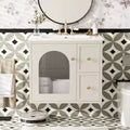 24 Wall Bathroom Cabinet with Storage, Bathroom Vanity Sink Combo with Drawers and Soft-Close Door, Small Single Sink Bathroom Vanity