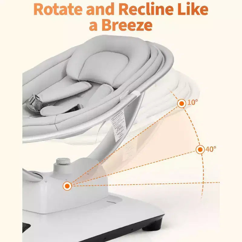 GustoWave Baby Swing for Infants & Toddlers, 5 Motion Modes & Speeds, Remote Control, Reclining Seat with 5-Point Harness, 5 Preset Music
