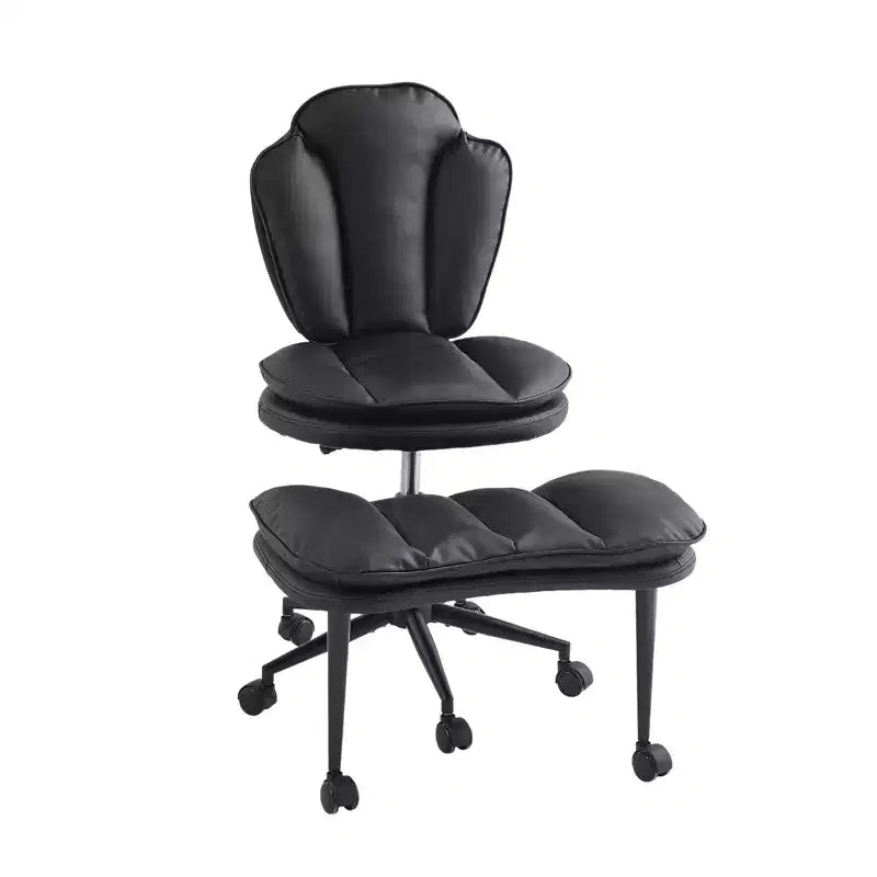 PINMOCO Cross Legged Office Chair Cloud Criss Cross Desk Chair with Lumbar Support Height Adjustable Swivel Chair Yoga Meditation Chair Kneeling Chair