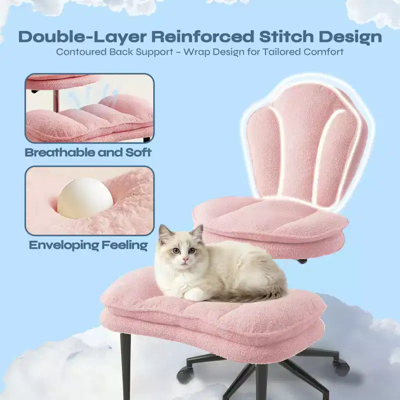 PINMOCO Cross Legged Office Chair Cloud Criss Cross Desk Chair with Lumbar Support Height Adjustable Swivel Chair Yoga Meditation Chair Kneeling Chair