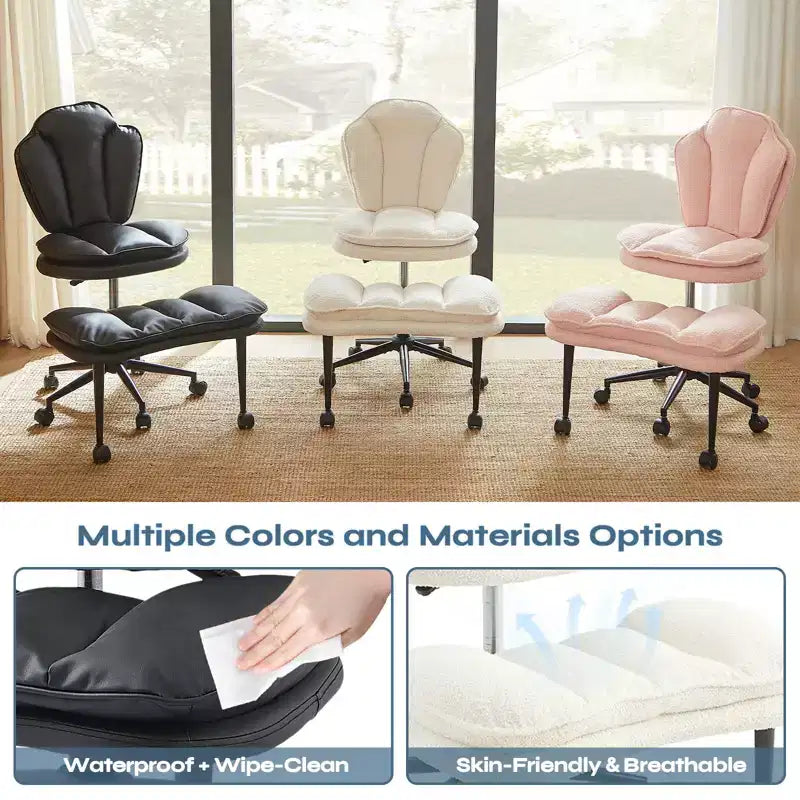PINMOCO Cross Legged Office Chair Cloud Criss Cross Desk Chair with Lumbar Support Height Adjustable Swivel Chair Yoga Meditation Chair Kneeling Chair