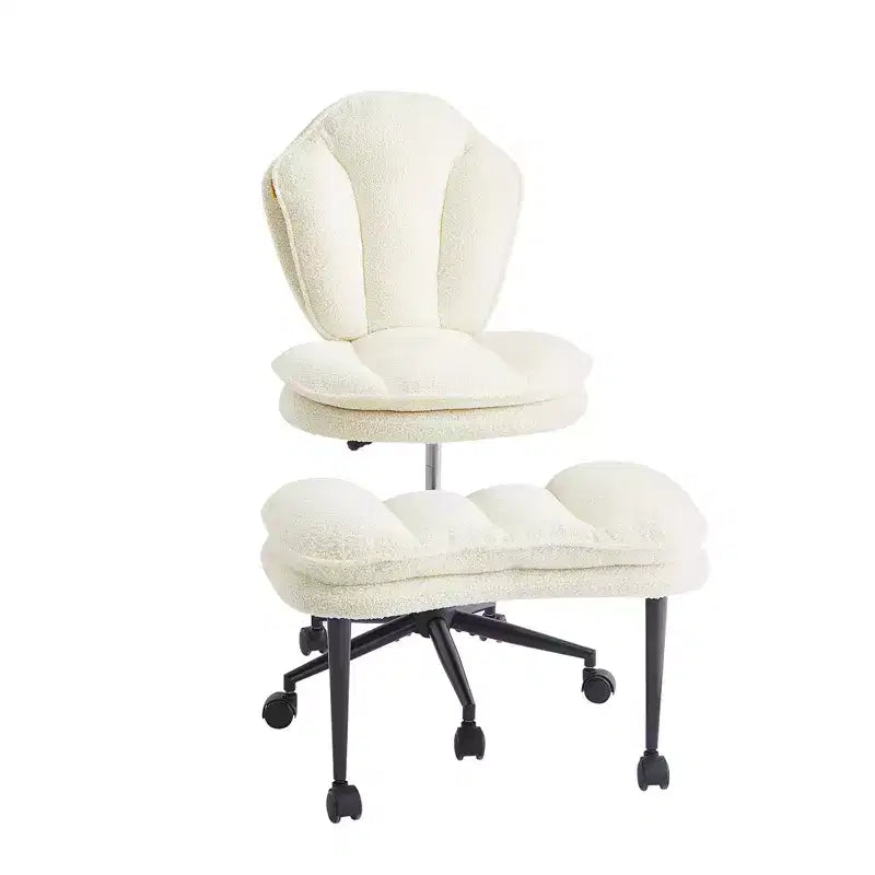 PINMOCO Cross Legged Office Chair Cloud Criss Cross Desk Chair with Lumbar Support Height Adjustable Swivel Chair Yoga Meditation Chair Kneeling Chair