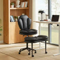 PINMOCO Cross Legged Office Chair Cloud Criss Cross Desk Chair with Lumbar Support Height Adjustable Swivel Chair Yoga Meditation Chair Kneeling Chair