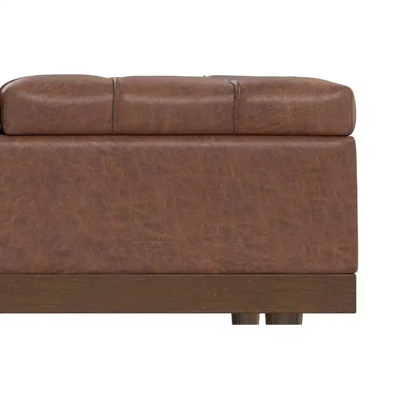 Tiana 36 inch Wide Contemporary Rectangle Storage Ottoman in faux leather