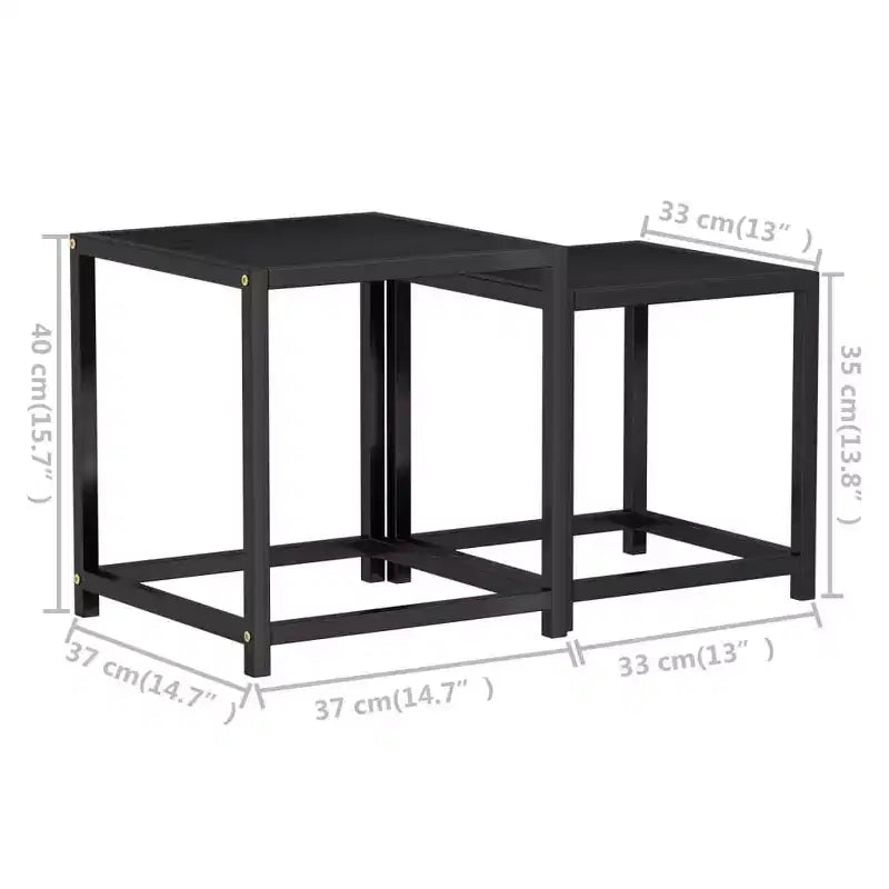 vidaXL Tea Tables Accent Nesting Coffee End Table for Living Room 2 Pcs MDF