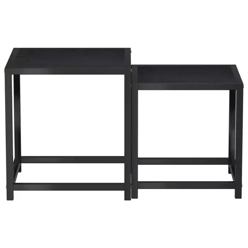 vidaXL Tea Tables Accent Nesting Coffee End Table for Living Room 2 Pcs MDF