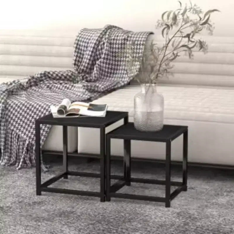 vidaXL Tea Tables Accent Nesting Coffee End Table for Living Room 2 Pcs MDF