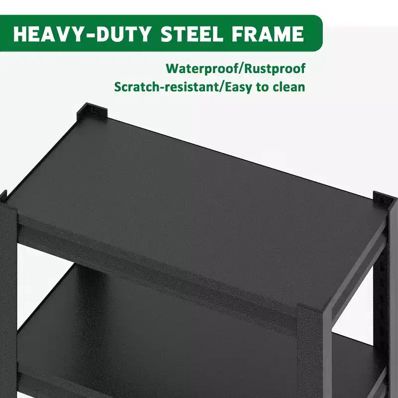 VIYET 35H Potting Table - Solid Fir Wood Workbench with Metal Tabletop & Hooks, Adjustable Feet, Outdoor/Indoor Workstation