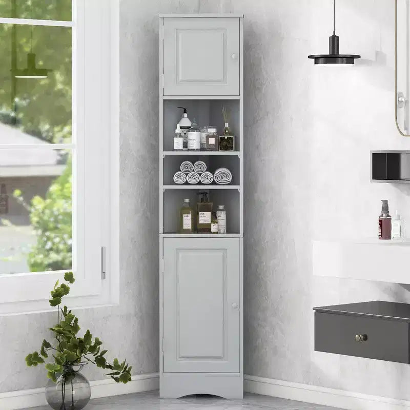 CASAINC 66.9H Tall Corner Cabinet with 2 Doors, Adjustable Shelves, Multi-Functional Storage