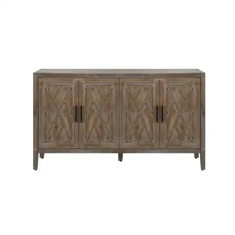 GDFStudio Feya 59.8'' Farmhouse Accent Cabinet with 4 Doors and Adjustable Shelves