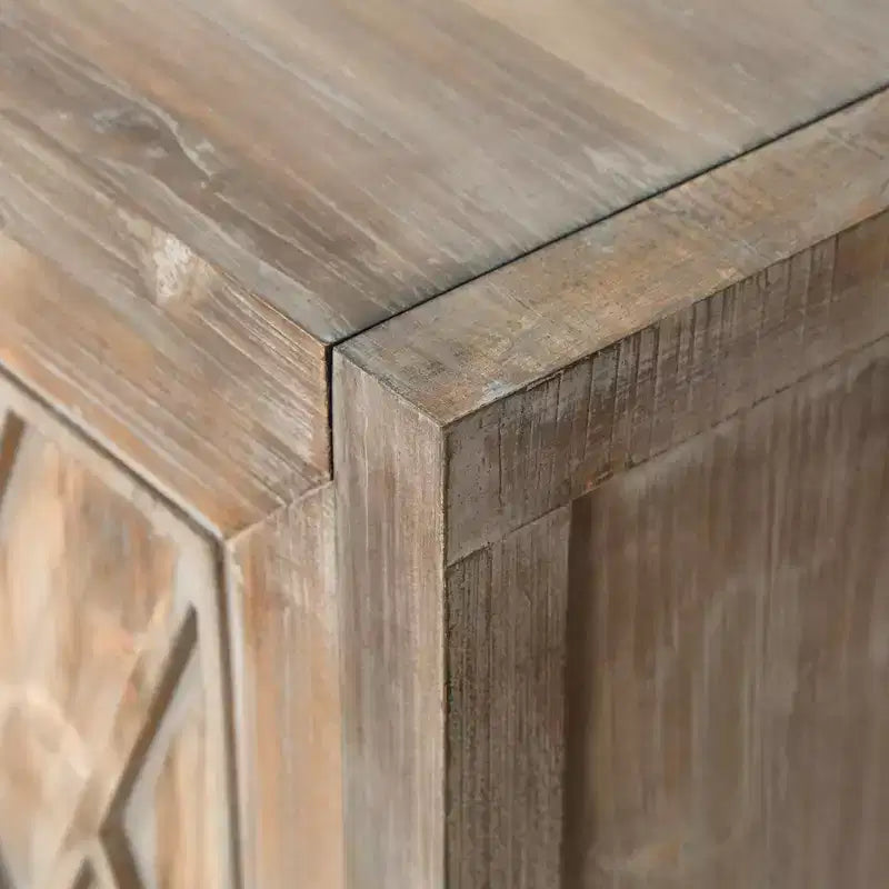 GDFStudio Feya 59.8'' Farmhouse Accent Cabinet with 4 Doors and Adjustable Shelves